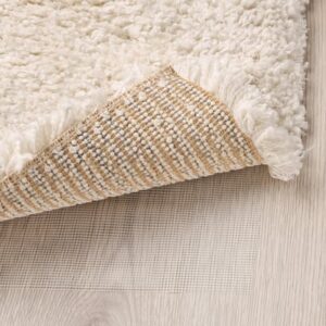Rug, high pile, white, 133x195 cm (4 ' 4 "x6 ' 5 ")