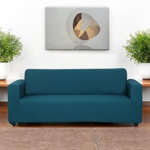 Pearl Cloud Solid Sofa Cover - Teal